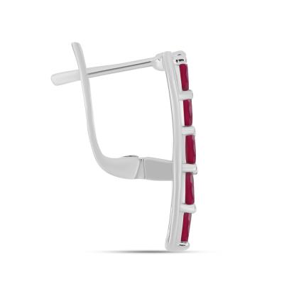 BUY 925 SILVER RUBY GLASS FILLED GEMSTONE EARRING